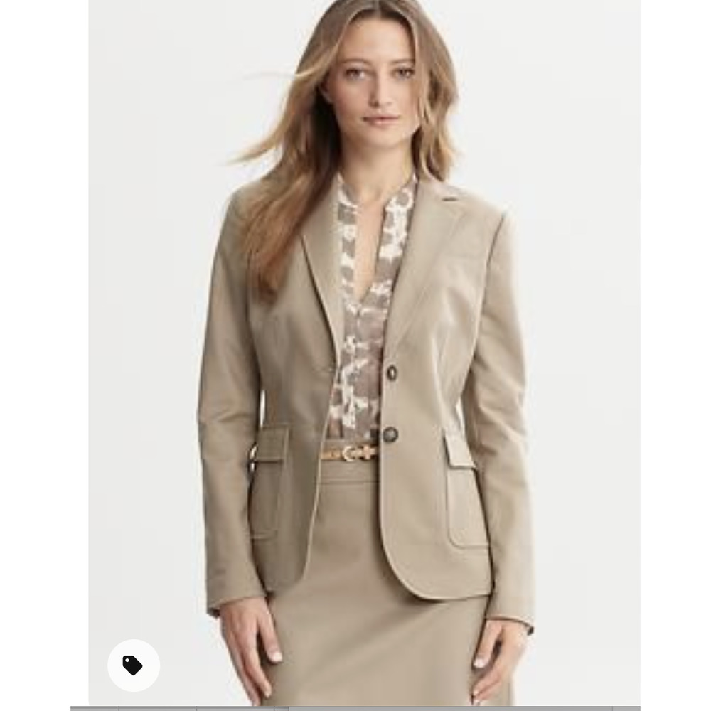 Banana Republic Khaki Stretch Blazer Like Newl 12